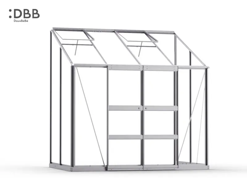 1653535974 The Premium P1 Lean to series Greenhouse DBB DouxBeBe Greenhouse 6ft silver.jpg
